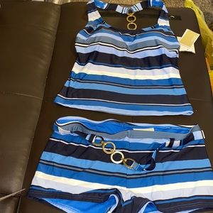 Blue two piece swim suit. Size small.